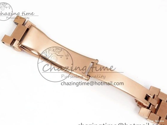 0125 SunProtective Day Date 40 RG JDF 904L Steel Brown Textured Stick Dial on President Bracelet VR3255 V3 (Gain Weight) 1359